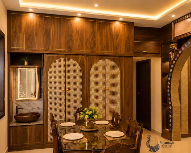 Dining area with jaali screens