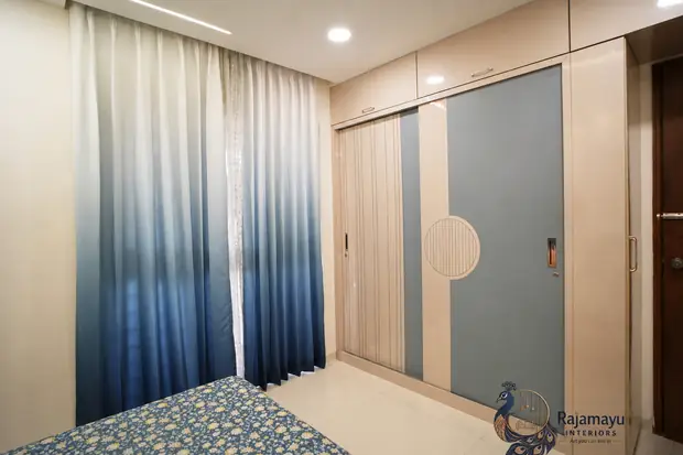 Wardrobe run with fluted panels